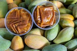 Mango, which folded in boxes on its pile. photo