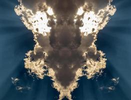 Abstract background overcast with light shining through the day. photo