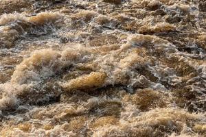 Background texture waves turbid water flowing. photo