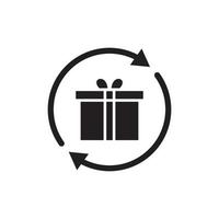 Gift box icon vector with circle. suitable for gift symbol, surprise, affection. solid icon style. simple design editable. Design simple illustration