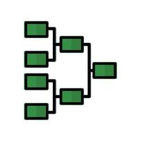 Tournament bracket icon vector. suitable for football symbol, sport. Filled line icon style. simple design editable. Design simple illustration vector