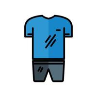 vector de icono de uniforme deportivo. adecuado para símbolo de fútbol, deporte. estilo de icono de línea rellena. diseño simple editable. diseño simple ilustración