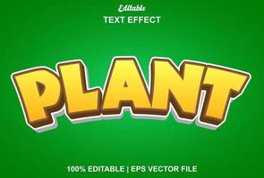 efecto de texto de planta con color amarillo y verde para promoción