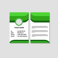 diseño de plantilla de tarjeta de identificación con color verde.