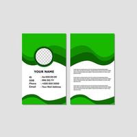 ID card template design with green color. vector