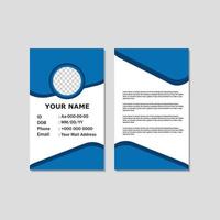 diseño de tarjeta de identificación de color azul con estilo abstracto para oficina. vector