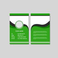 ID card template design with green color.