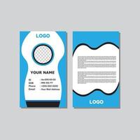 blue color ID card design with abstract style for office. vector