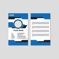 blue color ID card design with abstract style for office. vector