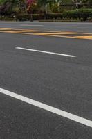 Road and yellow line in the countryside. photo