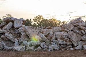 Concrete debris and light fair. photo