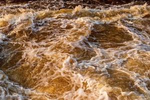 Background texture waves turbid water flowing. photo