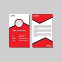 ID card template design in red and black. vector