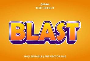 blast text  effect with orange color 3d style