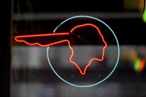 Indian head in neon light photo