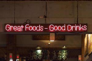 Great foods, Good drinks neon light photo