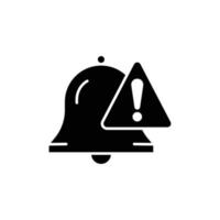 Bell icon with exclamation mark. suitable for notification symbol, warning. solid icon style. simple design editable. Design template vector