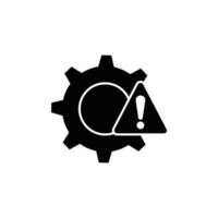 Gear icon with exclamation mark. suitable for automatic symbol, notification, warning. solid icon style. simple design editable. Design template vector