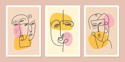 Abstract, man, woman,face portrait character vector illustration.