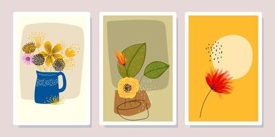 A set of tropical,botanical,flower,leaves,various doodles object vector illustration background.