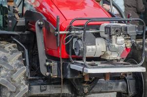 red tractor detail photo