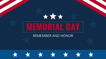 animated memorial day remember and honor american flag background for poster, banner, and social media. video