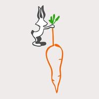 Easter bunny with carrot vector