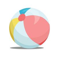 Ball for playing volleyball or water polo isolated on white. Beach ball. Vector cartoon illustration