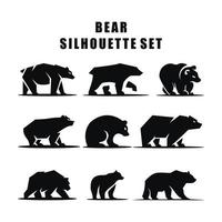 set of bear logo icon designs vector