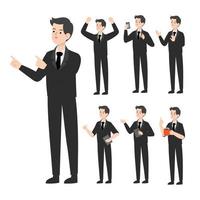 Businessman character design presenting concept vector