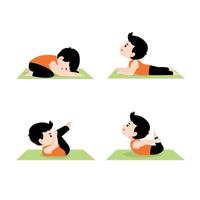 concepto de yoga de pose de meditación infantil vector