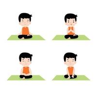 Child Meditation pose yoga concept