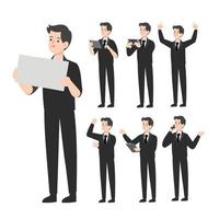 Businessman character design presenting concept vector