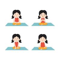 concepto de yoga de pose de meditación infantil vector