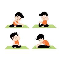 concepto de yoga de pose de meditación infantil vector