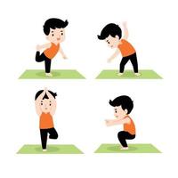 concepto de yoga de pose de meditación infantil vector