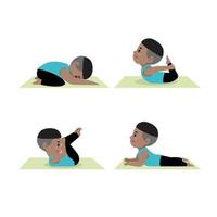 concepto de yoga de pose de meditación infantil vector