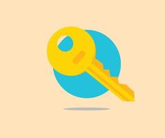 Key vector illustration, golden key icon.EPS10