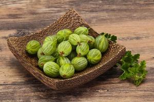 Fresh ripe green sweet gooseberry photo