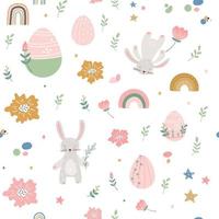 Cartoon easter eggs pattern for wrapping paper vector