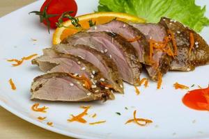 Roasted duck breast photo