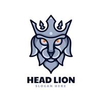 logo rey león estilo mascota simple vector