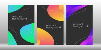 A modern set of vector abstract illustrations. Colorful fashion poster. Elegant creative background.