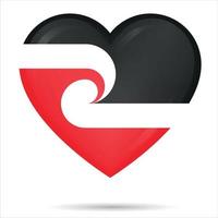 I heart love Maori NZ Flag vector