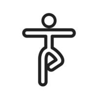 icono de línea de pose de yoga iii vector