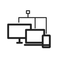 Connected Devices Line Icon vector