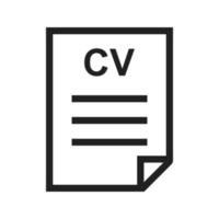 icono de línea de archivo cv vector