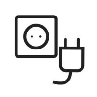 Plug and Socket Line Icon vector