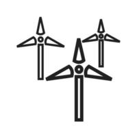 Multiple Windmills Line Icon vector