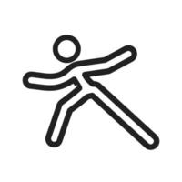 pose de yoga i icono de línea vector